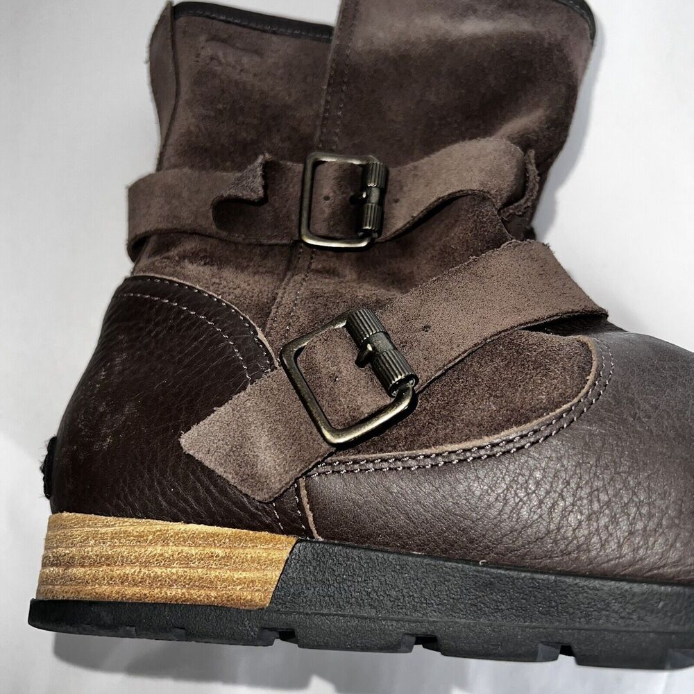 Sorel Brown Leather Lined Winter High Ankle Boots Womens Sz 9.5 Style Burnished - Picture 13 of 15